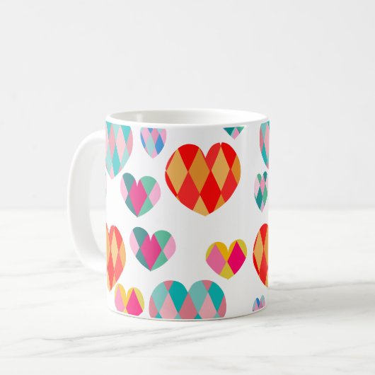Art Déco Mug de café de Saint-Valentin (Devant gauche)