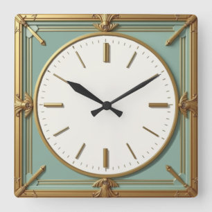 Art Deco Munt Vierkante Klok