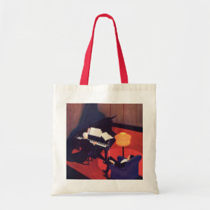Art Deco muziek lounge piano speler pianist vintag Tote Bag