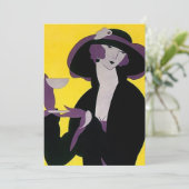  Art Deco namiddags Tea-uitnodigingen HIgh Kaart (Staand voorkant)