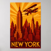 Art deco New York poster print (Devant)