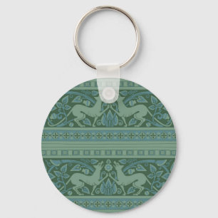 Art Deco Nieuwe Hond Natuur Botanisch Antiek Sleutelhanger