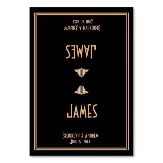 Art Déco Noir Grand Gatsby Mariage Cartes de Place (Par défaut)