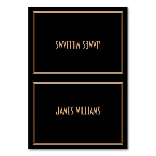 Art Déco Noir Grand Gatsby Place Fixation Cartes (Par défaut)