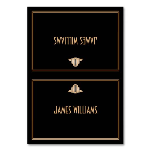 Art Déco Noir Grand Gatsby Place Fixation Cartes (Par défaut)