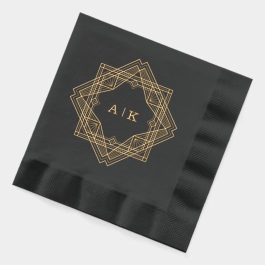 Art Déco Noir Or Monogramme (Gauche)