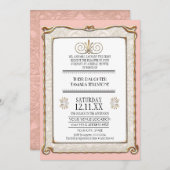 Art Deco Nouveau Gatsby Style Gold in Lace Kaart (Voorkant / Achterkant)