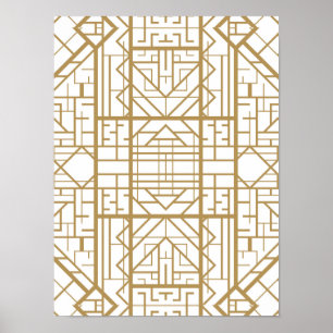 Art deco,nouveau,goud,wit,chic,,elegant,t poster