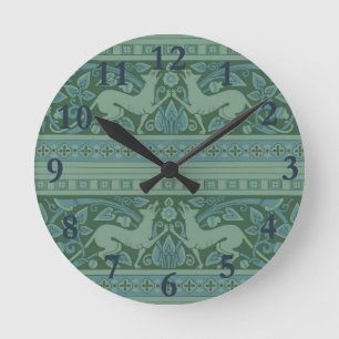 Art Deco Nouveau Hond Natuur Botanisch Antiek Ronde Klok