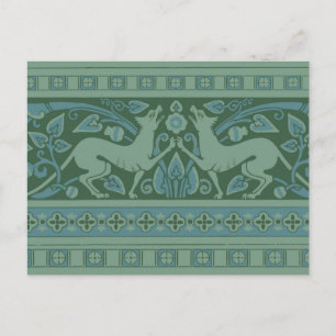 Art Deco Nouveau Hond Natuur Dierenpatroon Briefkaart