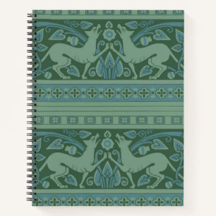 Art Deco Nouveau Hond Natuur Dierenpatroon Notitieboek