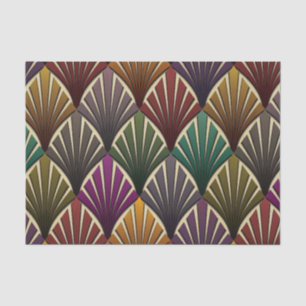 art deco, nouveau, hunter green, marineblauw, geel tissuepapier