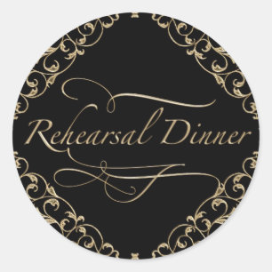 Art Deco Nouveau Lace Damask Golden Ronde Sticker