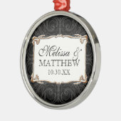 Art Deco Nouveau Lace in Gold Kijk op maat Metalen Ornament (Links)