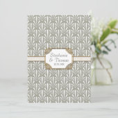 Art Deco Nouveau Modern Fan Shell Pattern Menu (Staand voorkant)