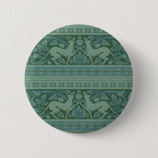 Art Deco Nouveau Natuur Botanisch Antiek Ronde Button 5,7 Cm (Voorkant)