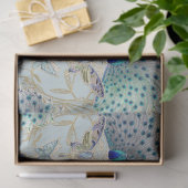 Art Deco Nouveau Peacock Vlinder Blauw Decoupage Tissuepapier (Geschenk)