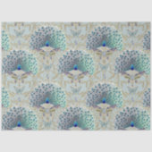 Art Deco Nouveau Peacock Vlinder Blauw Decoupage Tissuepapier (Voorkant)