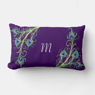 Art Deco Nouveau Style Peacock Feathers Swirl Kussen