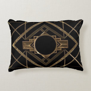 Art deco, nouveau, vintage, elegante zwarte, decoratief kussen