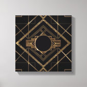 Art deco, nouveau, , zwart, goud, chic, elegant, canvas afdruk (Voorkant)