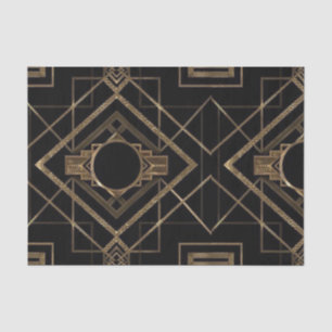 Art deco, nouveau, , zwart, goud, chic, elegant, tissuepapier