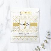 Art Deco Ocean Wave Patten Gold Glitter Seahorse Bedankzakje