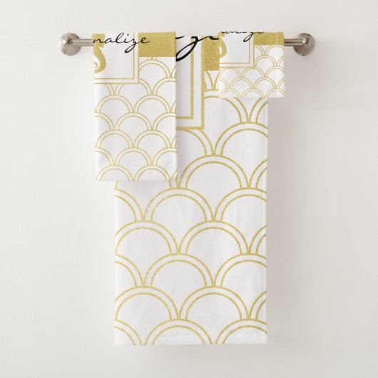 Art Déco Ocean Wave Patten Gold Parties scintillan (En situation)