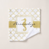 Art Déco Ocean Wave Patten Gold Parties scintillan (Gant de toilette)
