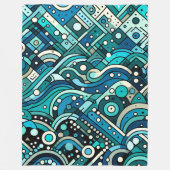 Art Deco Ocean Waves Fleece Deken (Voorkant)