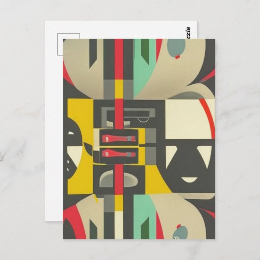 Art Deco ontmoet midden eeuw modern Briefkaart (Voorkant / Achterkant)