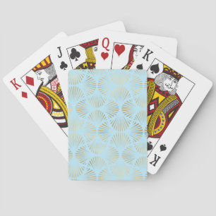 Art Deco-ontwerp, Blauwgroen en goud Pokerkaarten