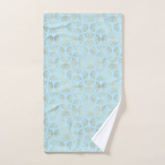 Art Deco-ontwerp, Blauwgroen & Gold-patroon Bad Handdoek (Handdoek)