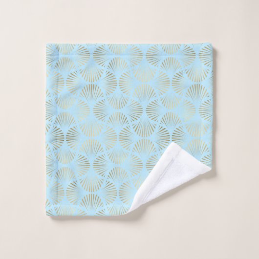 Art Deco-ontwerp, Blauwgroen & Gold-patroon Bad Handdoek (Wasdoekje)