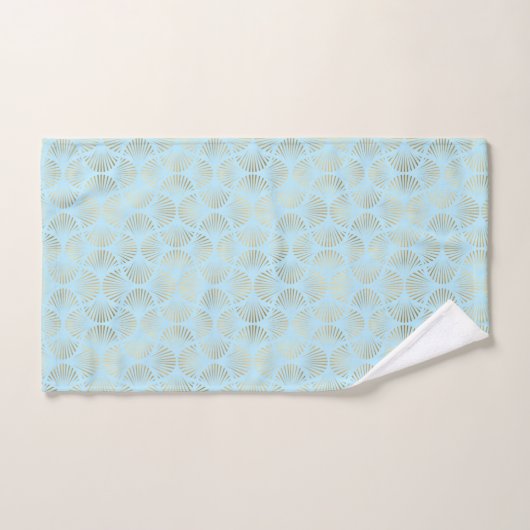 Art Deco-ontwerp, Blauwgroen & Gold-patroon Bad Handdoek (Handdoek)