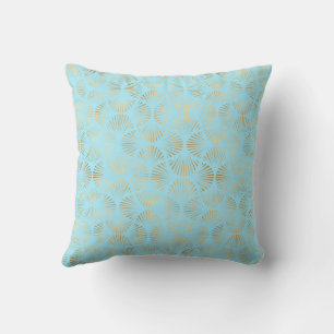 Art Deco ontwerp, Teal & Goud Patroon Kussen