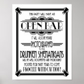 Art Deco Open Bar, wit B/G, kleurwijziging Poster (Voorkant)