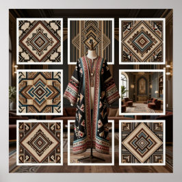 Art Deco Opulence Geometric Patterns V HER_XHU_001 Poster