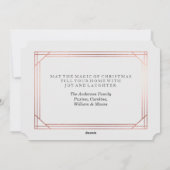 Art Déco Or Rose moderne | Carte photo de vacances (Dos)