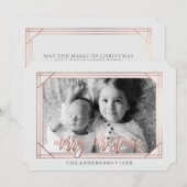 Art Déco Or Rose moderne | Carte photo de vacances (Devant / Derrière)