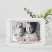 Art Déco Or Rose moderne | Carte photo de vacances (Debout devant)