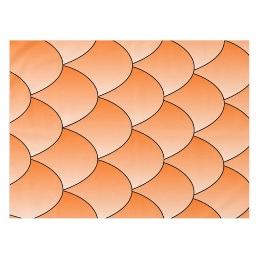 Art Déco Orange Scales Design Nappe (Devant (Horizontal))