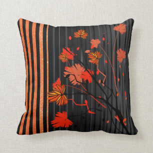 Art Deco Oranje Streep Patroon Kussen