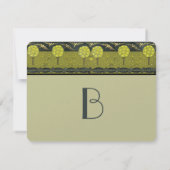 Art Deco Orchard Bird Wedding Invites Kaart (Achterkant)