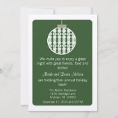 Art Deco Ornament kerstfeest Uitnodiging, groen Kaart (Voorkant)