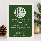 Art Deco Ornament kerstfeest Uitnodiging, groen Kaart