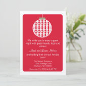 Art Deco Ornament kerstfeest Uitnodiging, rood Kaart (Staand voorkant)