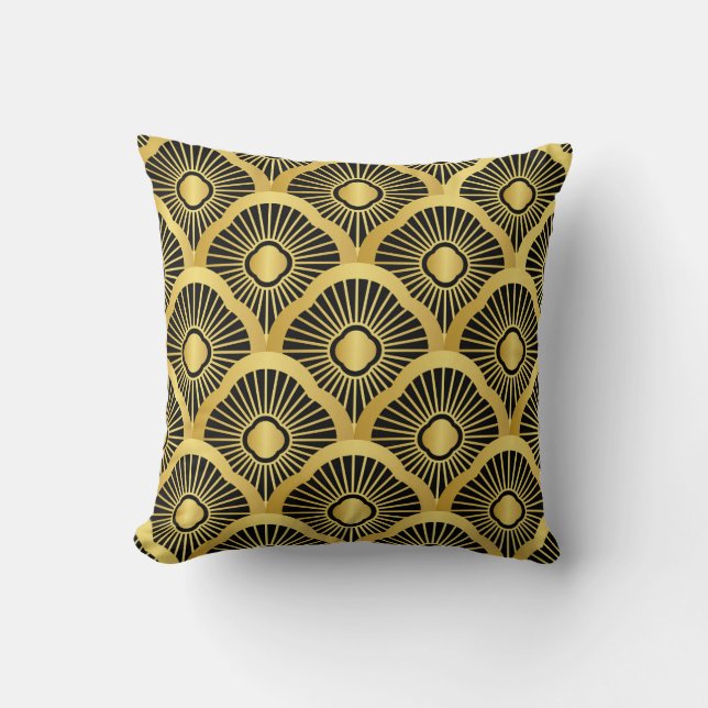 Art Deco Ornament: Naadloos  Kussen (Voorkant)