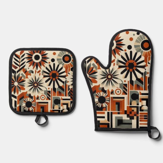 Art Deco Ovenwant & Pannenlap Set (Voorkant)