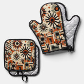 Art Deco Ovenwant & Pannenlap Set (Voorkant / Achterkant)